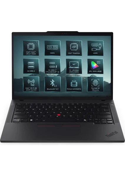 Lenovo Thinkpad T14 Gen 6 Ultra 7-255U 32GB 1TB SSD 14" Freedos Laptop Notebook