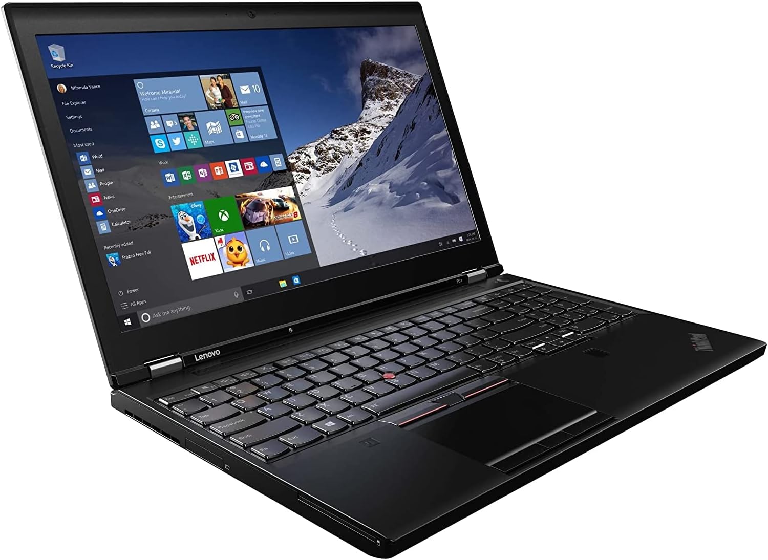 Lenovo Thinkpad P51 15.6" FHD, Core i7-7820HQ 2.9GHz, 16GB RAM, 512GB Solid State Drive, Windows 11 Pro 64Bit, CAM, NVIDIA Quadro M2200 4GB,