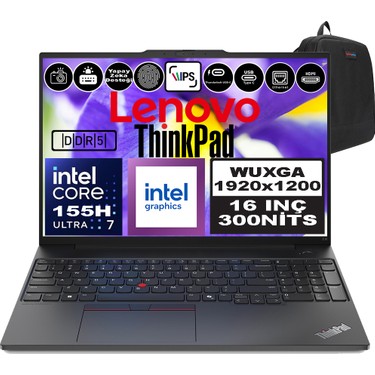 Lenovo ThinkPad E16 Gen 2 21MA002UTX Ultra 7 155H 16 GB 512 GB SSD Arc Graphics 16" WUXGA Notebook